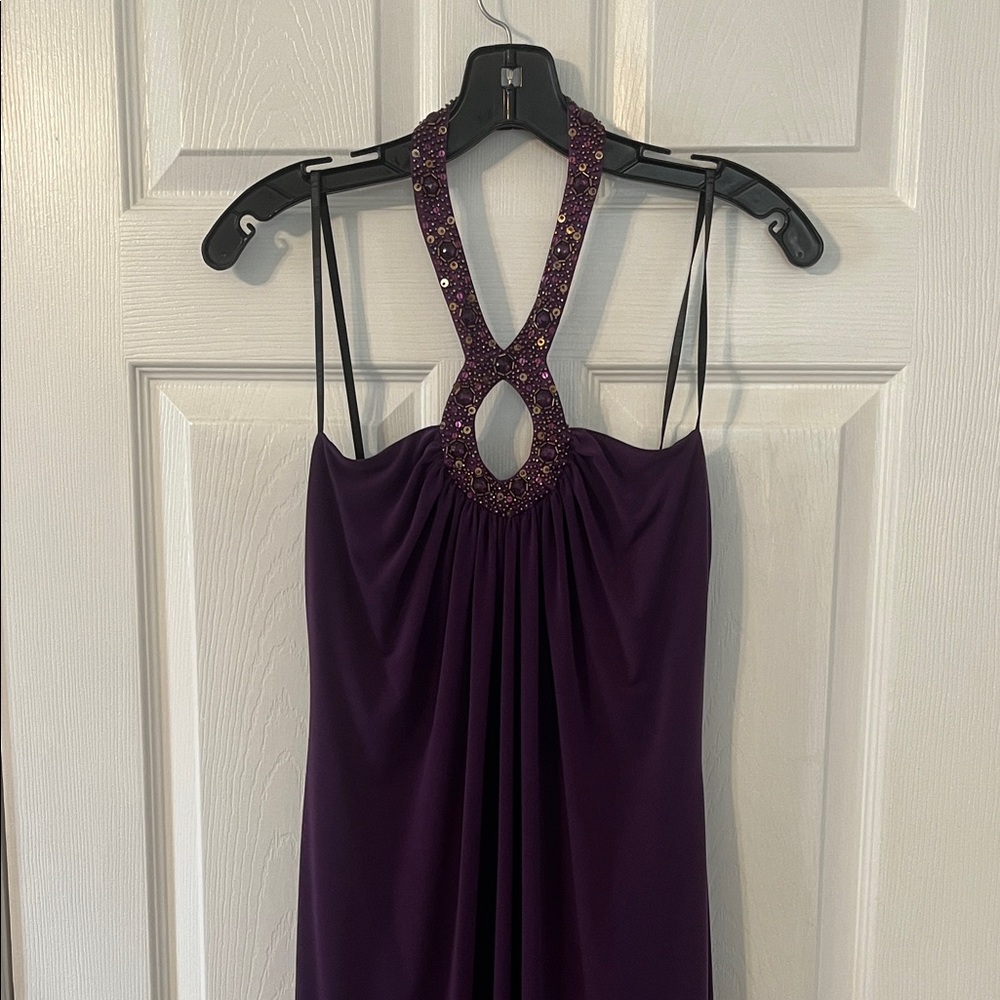 Laundry By Shelli Segal Deep Purple Backless Dress